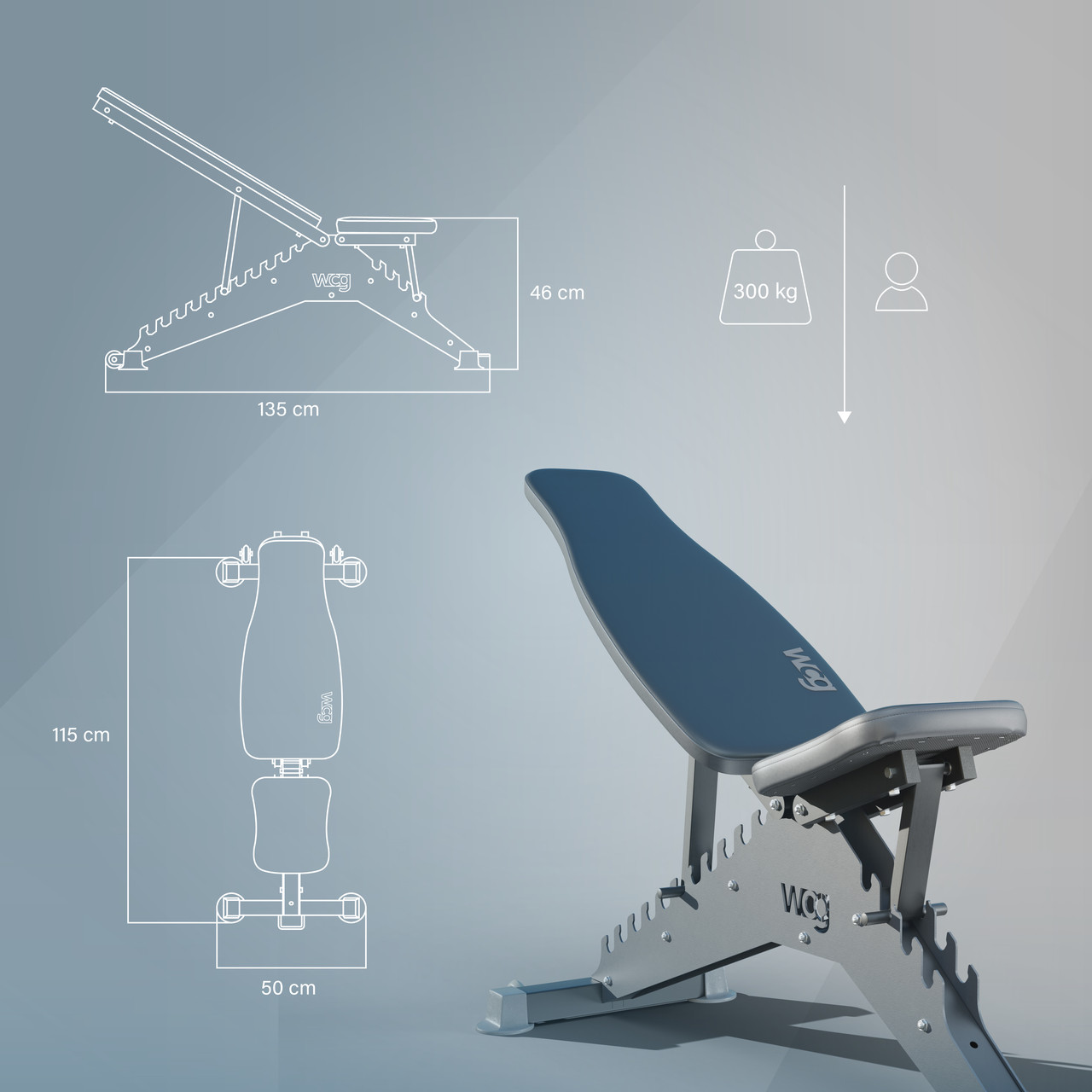 Лава для жиму регульована WCG Blade гантелі (WDS222-1) - фото 8 Лава для жиму регульована WCG Blade гантелі (WDS222-1) - фото 8