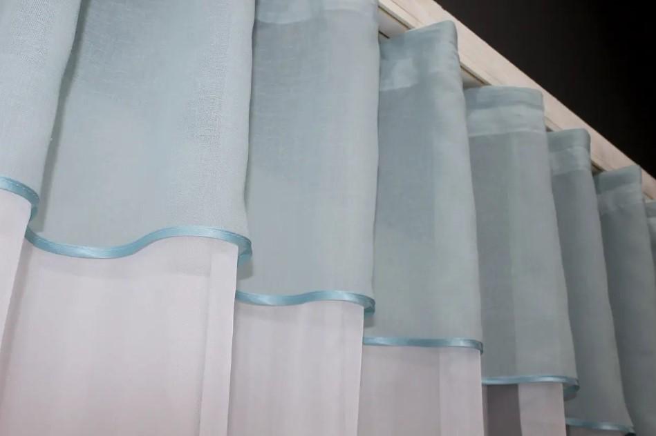 Гардина на кухню з аркою 280х170 см Білий/Блакитний (036к) - фото 4 Гардина на кухню з аркою 280х170 см Білий/Блакитний (036к) - фото 4