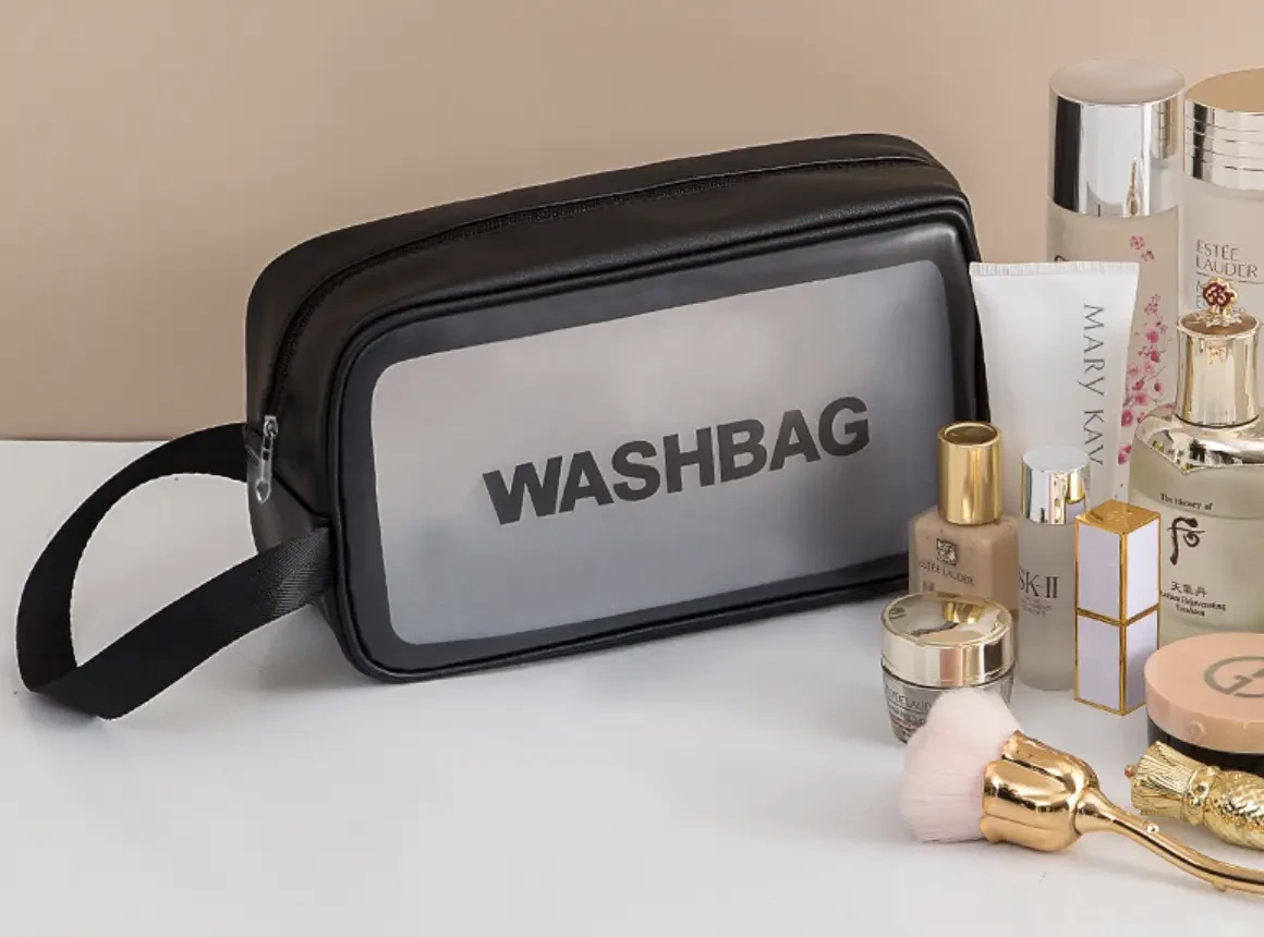 Комплект косметичок-органайзерів 3в1 водонепроникний прозорий Чорний (2449069662) - фото 5