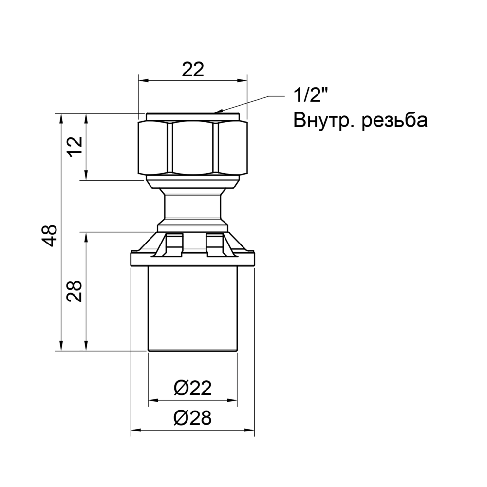 Пресс-фитинг для плоских подключений ICMA №416 с накидной гайкой 1/2" 20х2 мм (SD00047704) - фото 6
