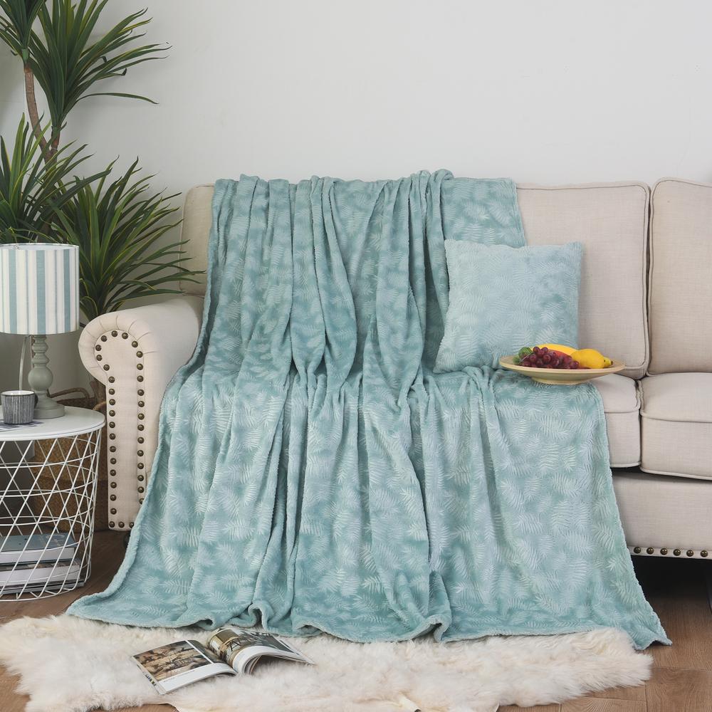 Плед Dana Deco Листик 200х220 см микрофибра 9985276 Мятный (DR014058)