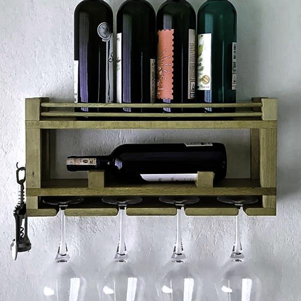 Полка для вина настенная из дерева Митика Мускат (ПНК-028507)