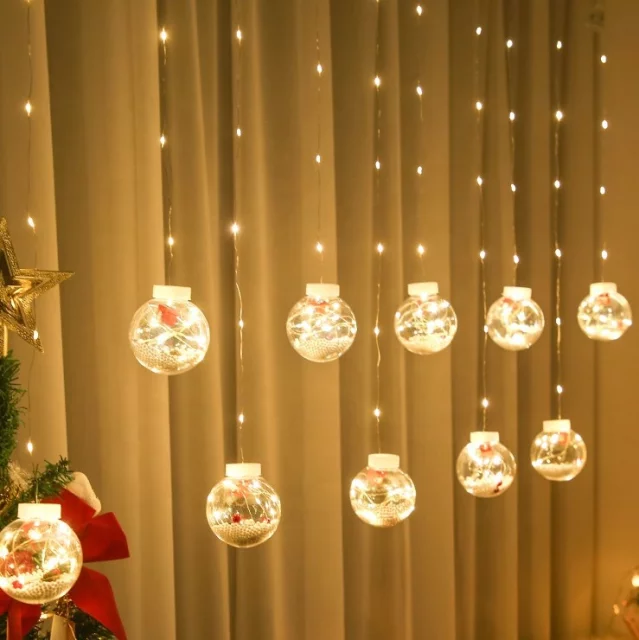 Гірлянда штора Куля 10 шт. 200 LED 3х0,85 0,65 м Теплий-білий (437)