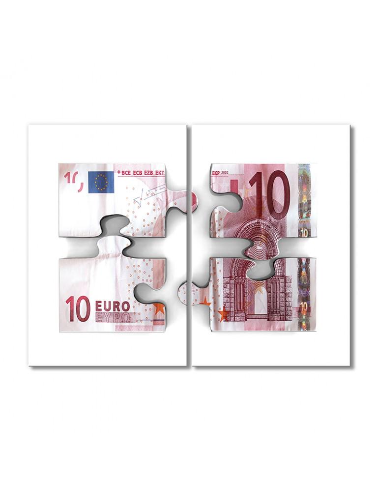Картина модульная Пазлы евро 2 модуля 120x180 см