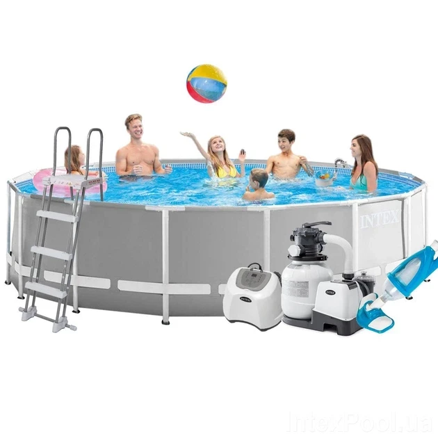 Басейн каркасний Intex 26726 з насосом/сходами/тентом 457х122 см (35575060)