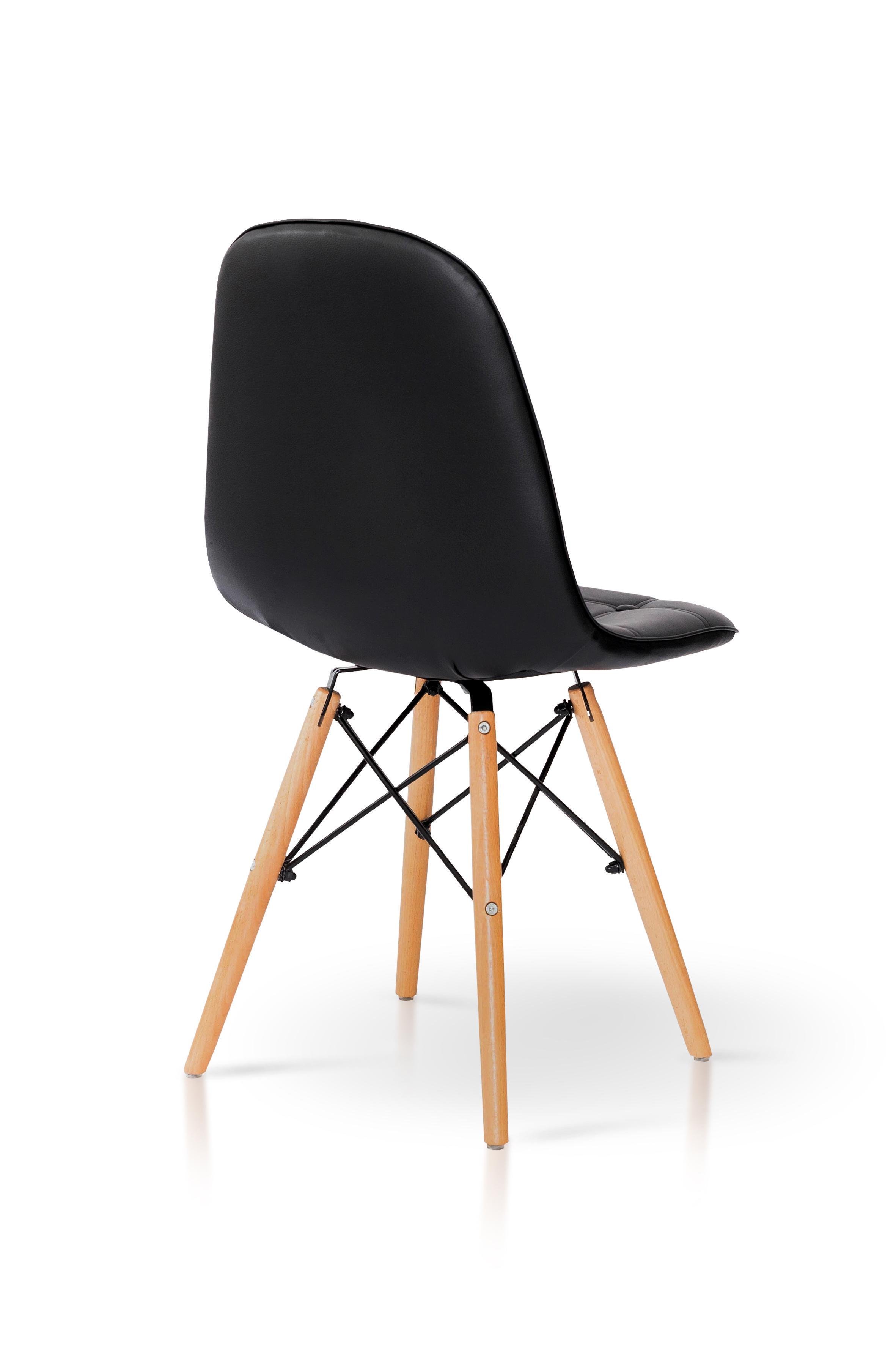 Стілець для кухні та вітальні Джастін Justin шкірзам 460х840х500 мм Чорний (GAА0050651) - фото 4 Стілець для кухні та вітальні Джастін Justin шкірзам 460х840х500 мм Чорний (GAА0050651) - фото 4