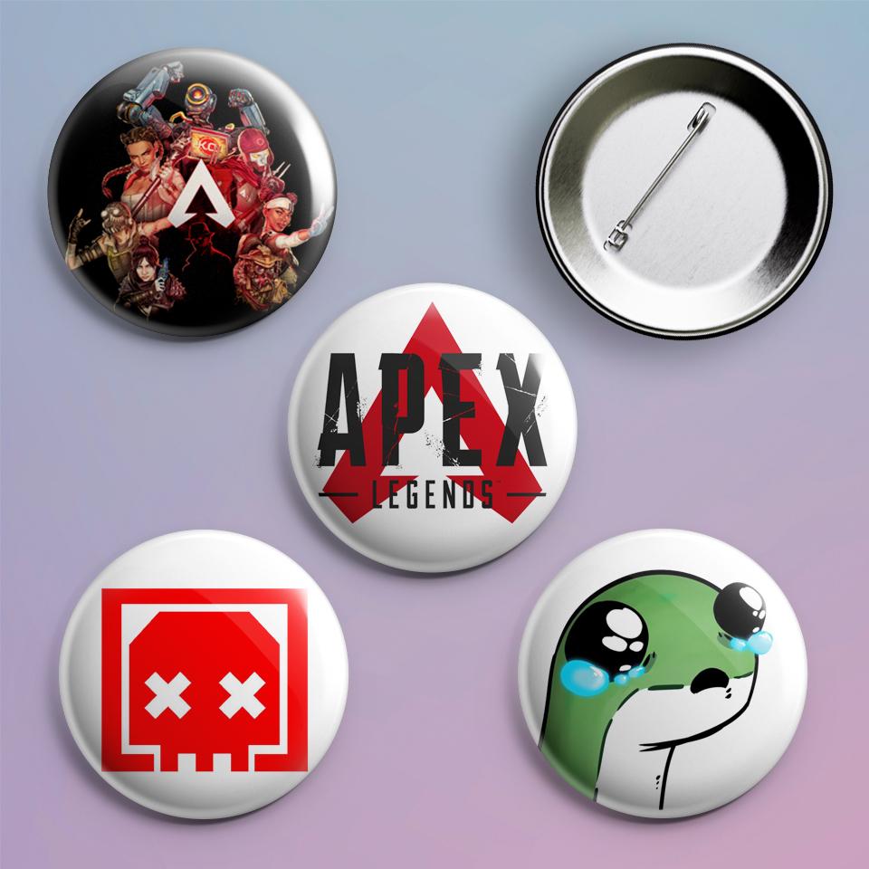 Значки на рюкзак с принтом игры Apex Legends 4 шт.
