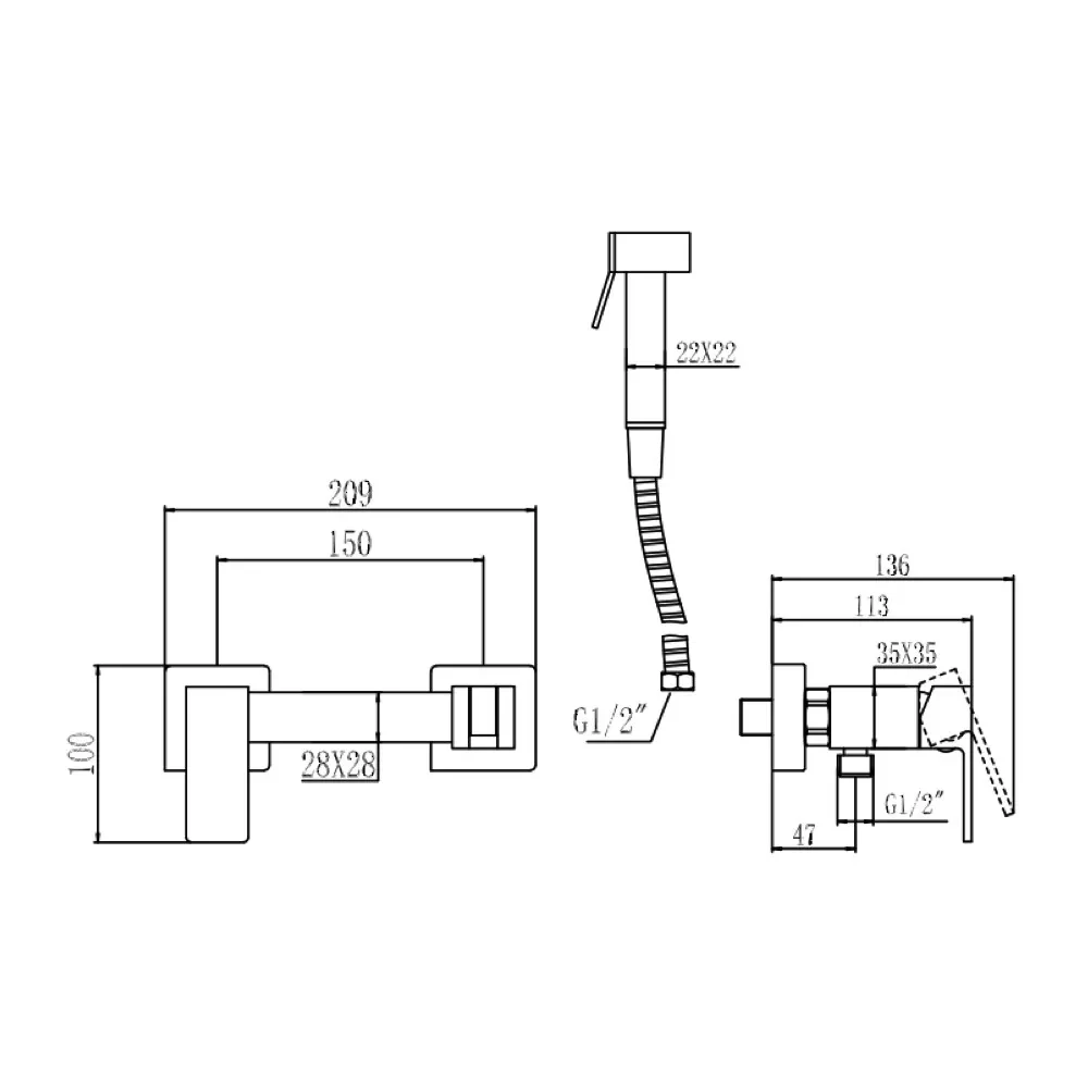 Гигиенический душ со смесителем Wezer PRO9A-02-BLACK Черный (PRO9A-02-BLACK) - фото 5 Гигиенический душ со смесителем Wezer PRO9A-02-BLACK Черный (PRO9A-02-BLACK) - фото 5