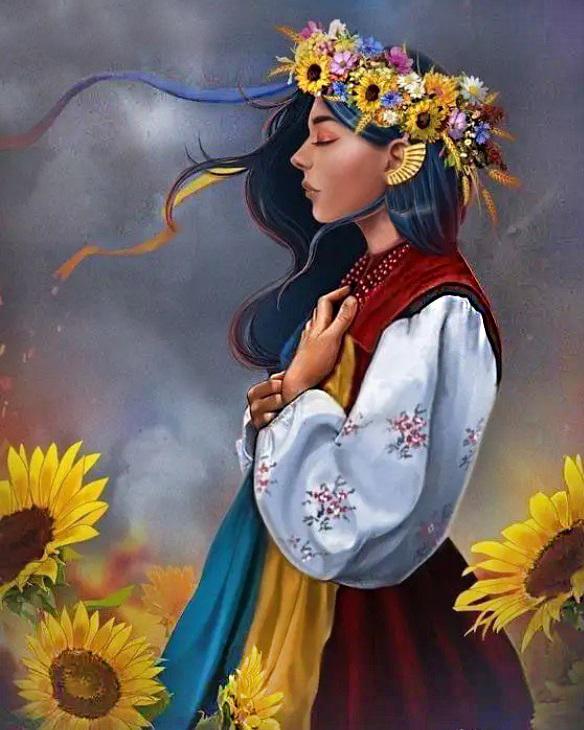 Алмазная мозаика My Art Молитва за Украину на подрамнике квадратные алмазы 40х50 см (ТН1191)