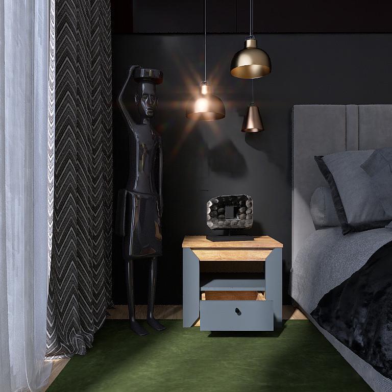 Тумба приліжкова Еверест Нордік-500 50х37,8х42 см Дуб крафт золотий/Графітовий (ЕВ20669) - фото 6 Тумба приліжкова Еверест Нордік-500 50х37,8х42 см Дуб крафт золотий/Графітовий (ЕВ20669) - фото 6