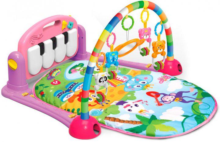 Развивающий детский коврик Huanger пианино 71х47 см Розовый