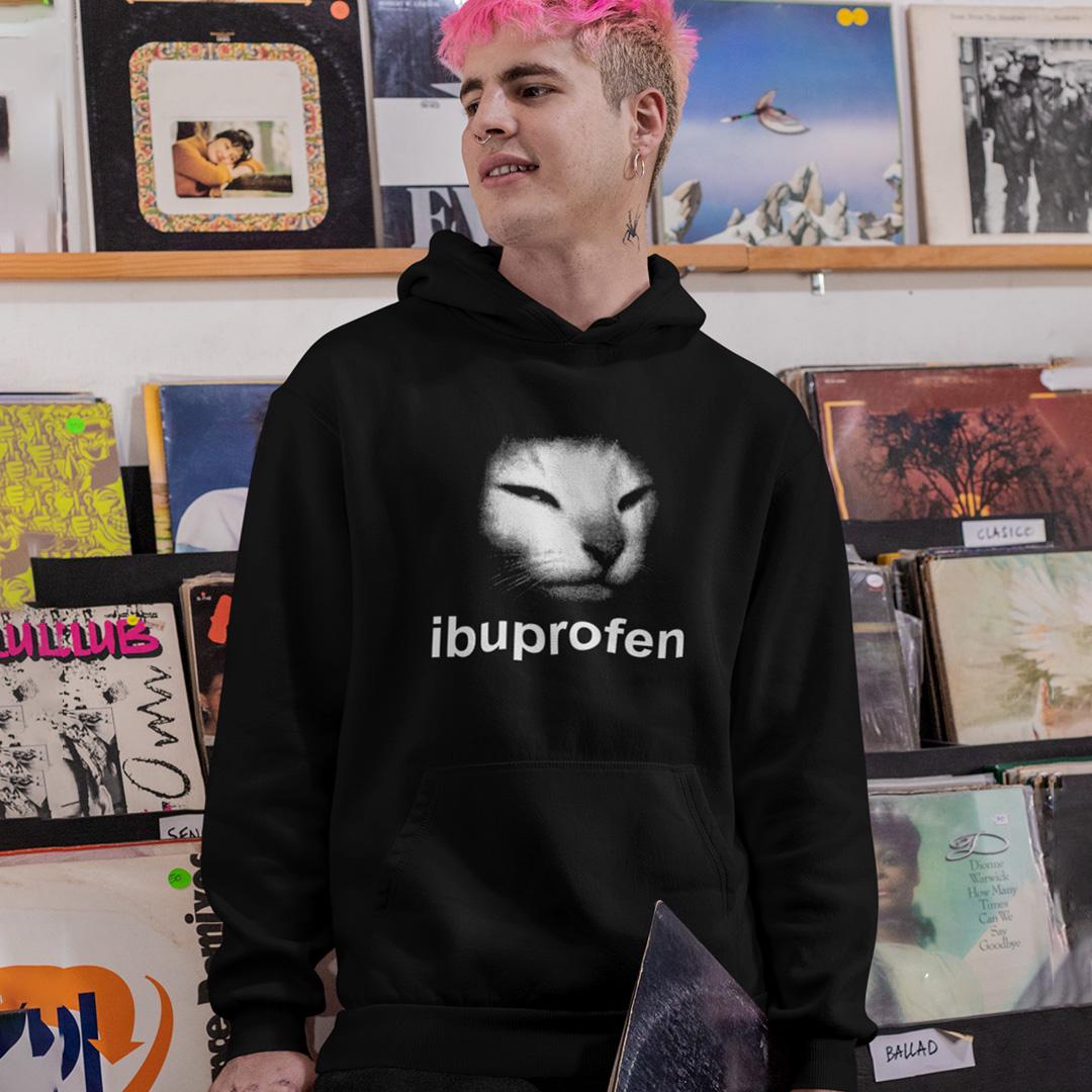 Худи флисовый унисекс Ibuprofen Cat M Черный (0000015058)