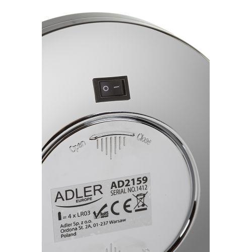 Дзеркало косметичне Adler LED 15 см Silver (AD 2159) - фото 4