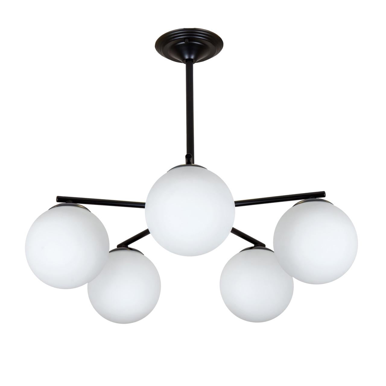 Люстра Levistella 752F150-5 BK+WH лофт с плафонами Черный/Белый (2196766660)