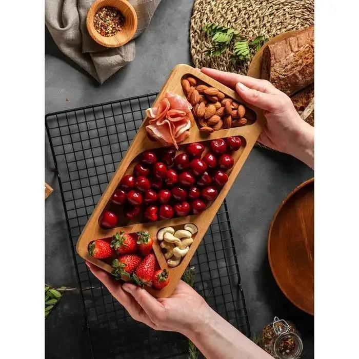 Менажница деревянная 5 секций с пропиткой ясеневая 30х15 см (ман-7) - фото 2 Менажница деревянная 5 секций с пропиткой ясеневая 30х15 см (ман-7) - фото 2