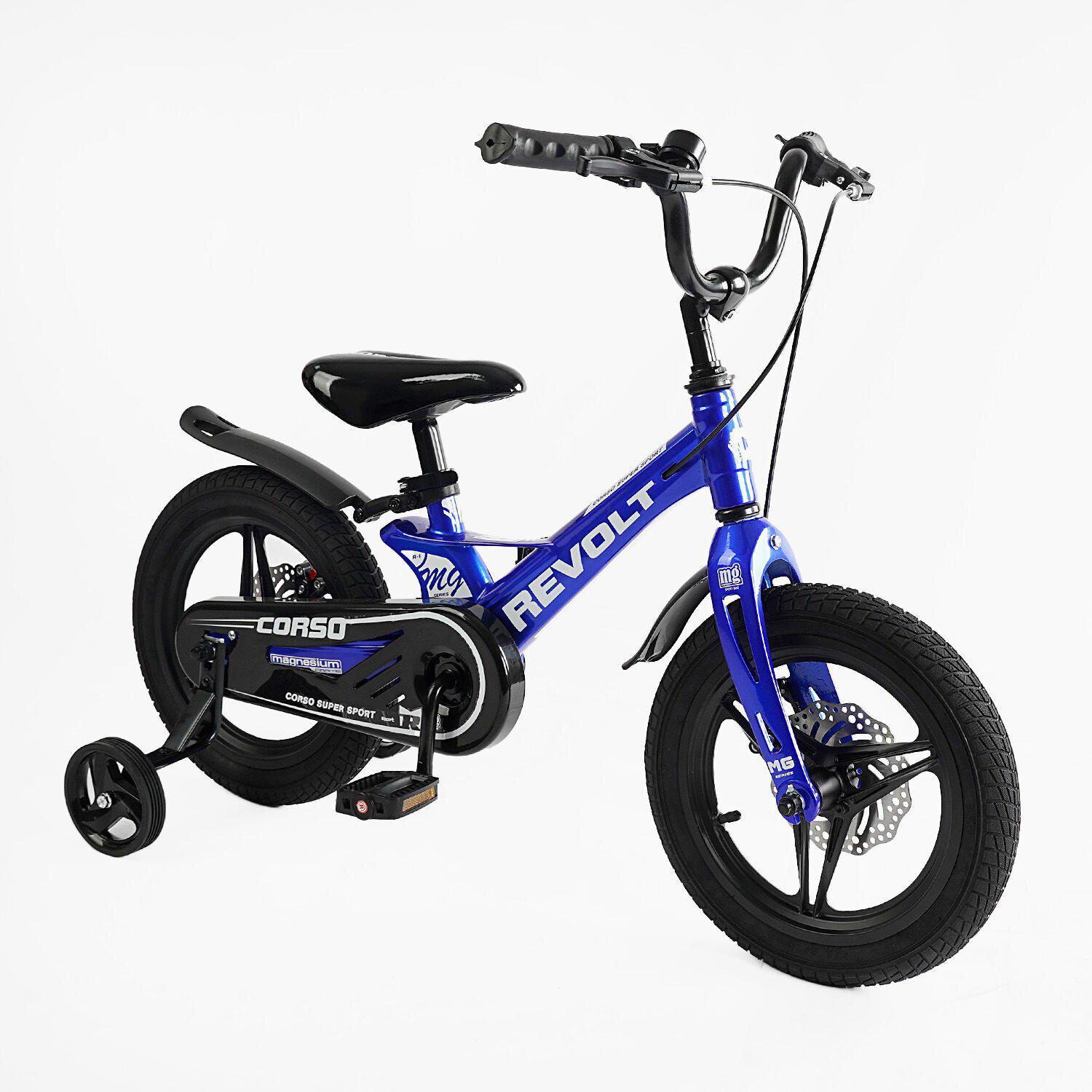 Велосипед двухколесный Corso Revolt 14" детский магниевый Синий - фото 1 Велосипед двухколесный Corso Revolt 14" детский магниевый Синий - фото 1