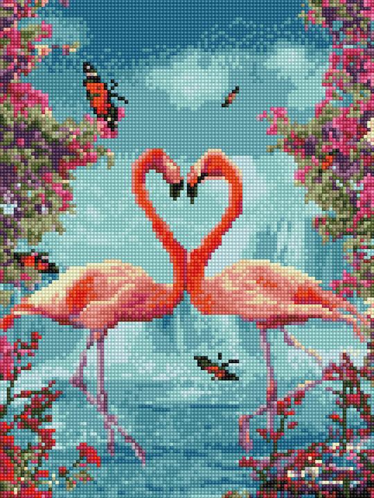 Алмазная мозаика Никитошка Пара фламинго 30x40 см (EJ973)