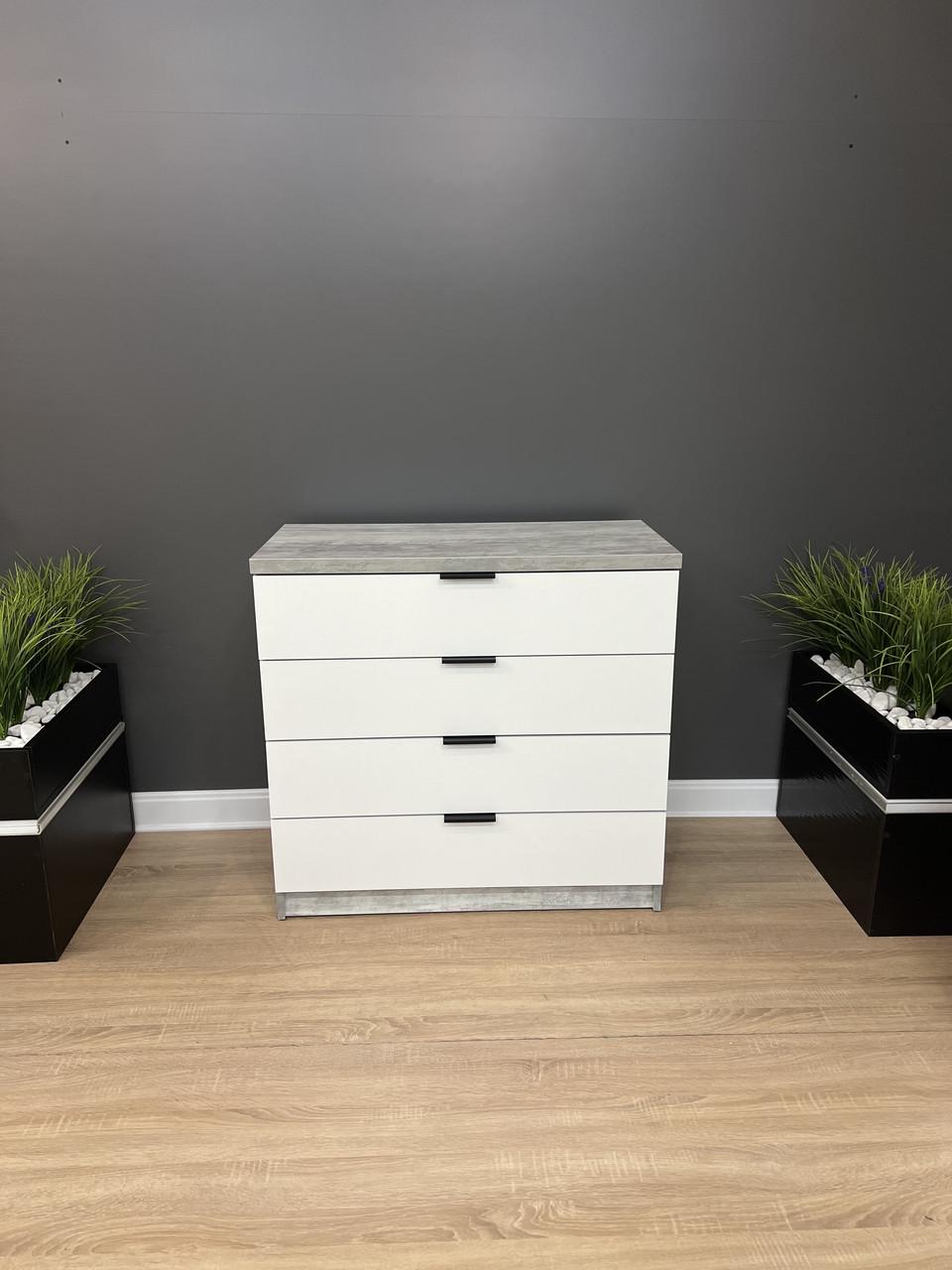 Комод Комфорт 4 шухляди 900/870/440 мм Бетон/Білий - фото 5 Комод Комфорт 4 шухляди 900/870/440 мм Бетон/Білий - фото 5