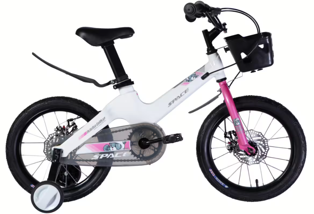 Велосипед SPACE KID MOON MG DD 16"/9" крылья/кошка 2024 Белый (8585053830872)