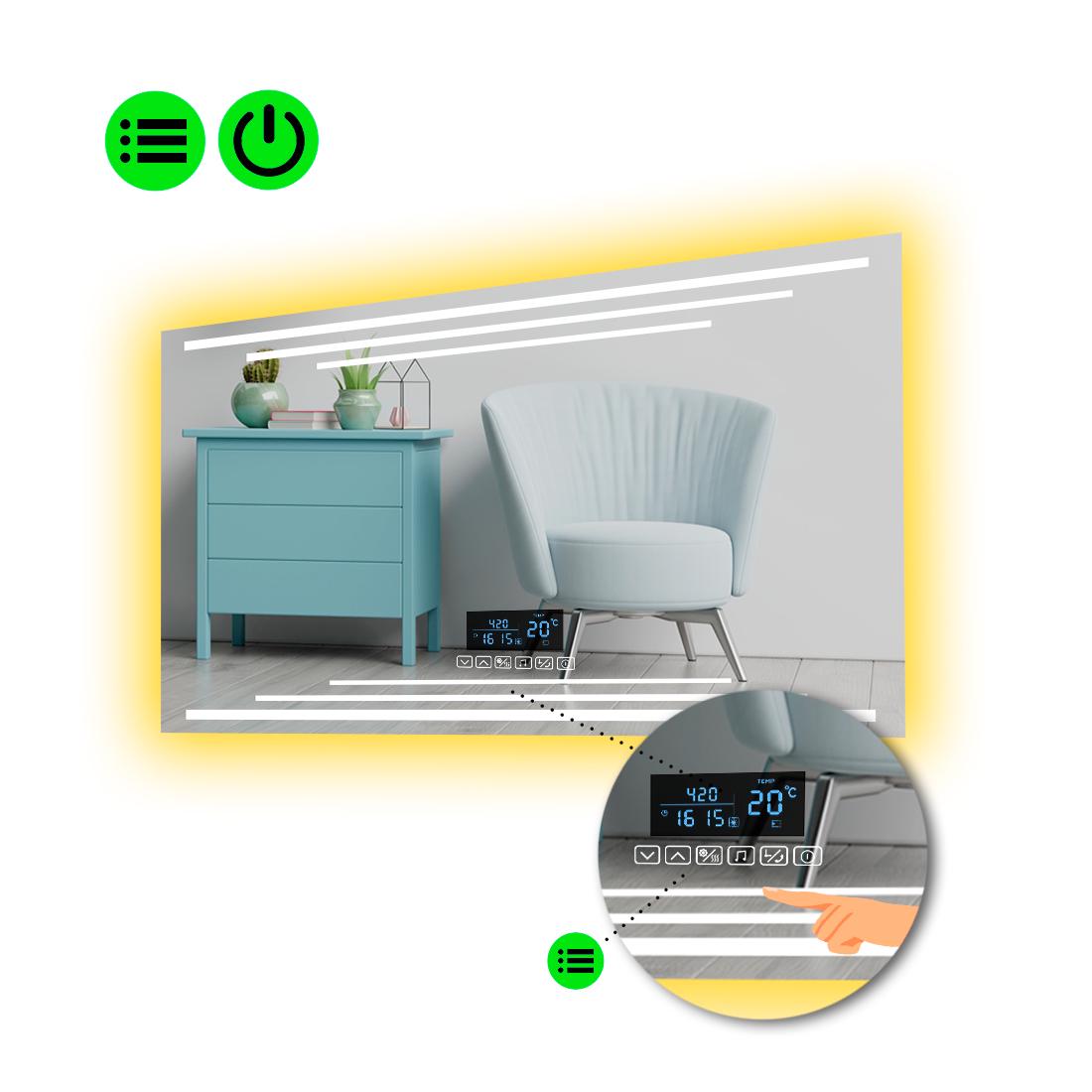 Зеркало с LED подсветкой Francisca с Smart-блоком 100x60 см (8995428)