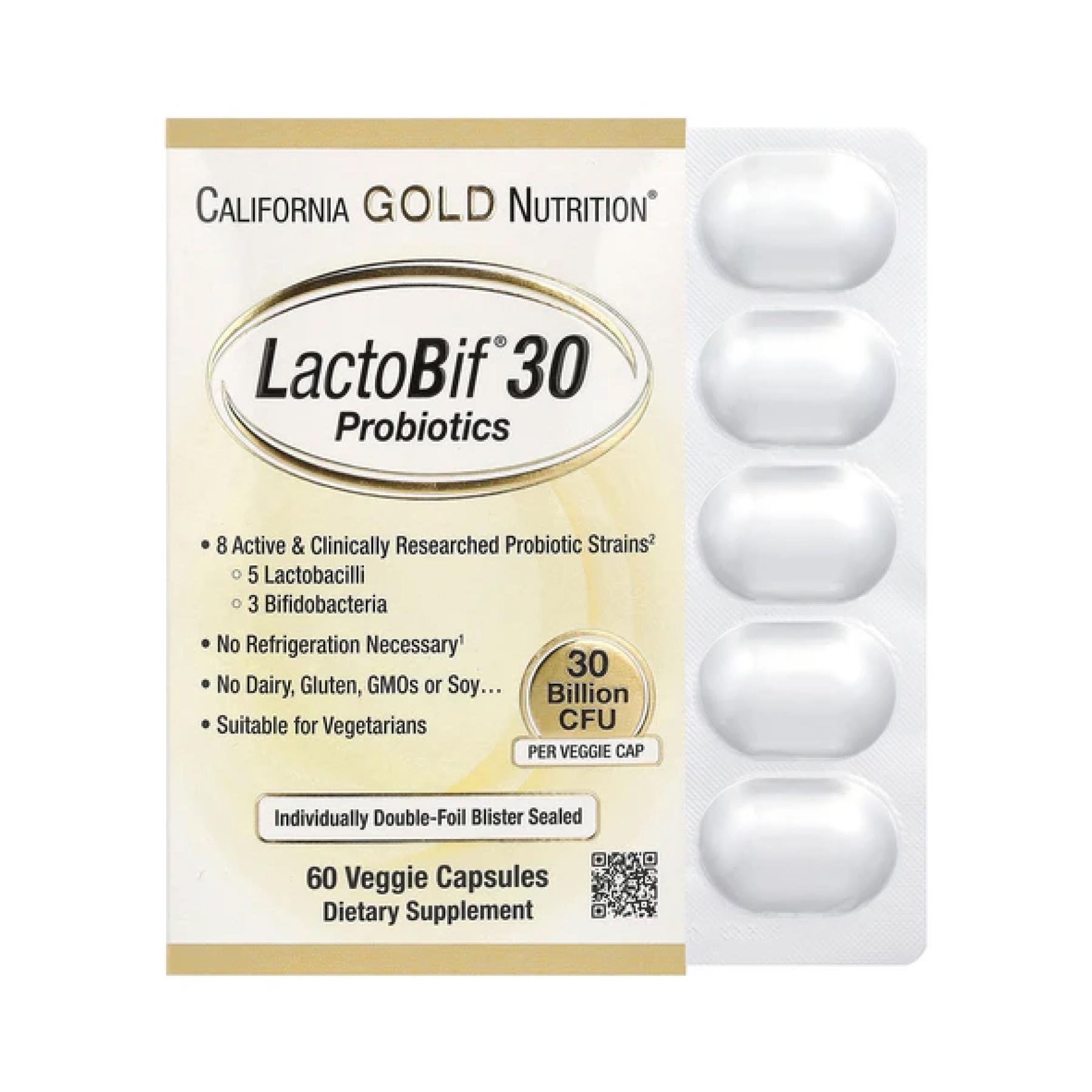 Натуральна добавка LactoBif 30 Probiotics 60 veg caps (2023-10-2654)