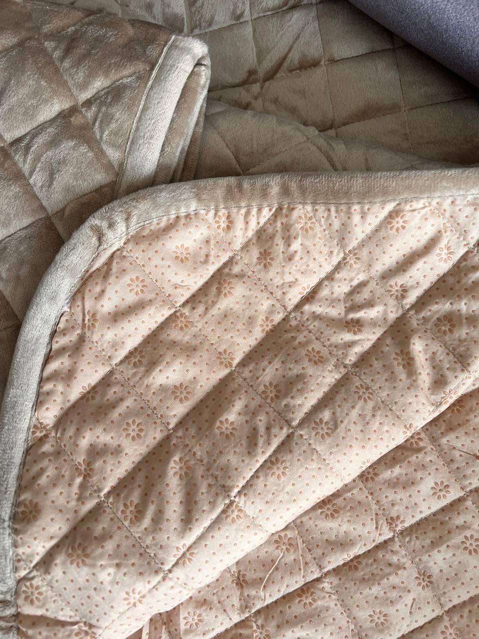 Комплект Дивандек покрывало 90х210 см/накидки 2 шт. 90х160 см Бежевый (П4К-am-divandek-0026) - фото 3