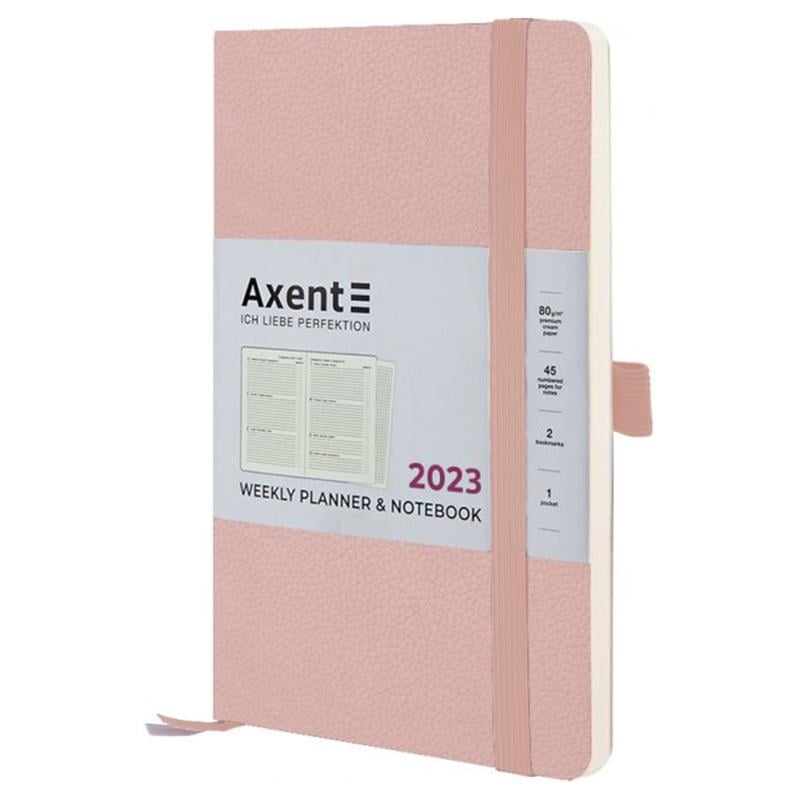 Еженедельник Axent 2023 Partner Soft Skin 125х195 Пудровый (8509-23-24-A)