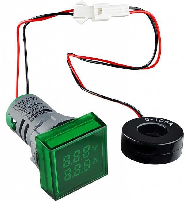 Амперметр-вольтметр цифровой АСКО-Укрем ED16-22 FVAD 0-100A 50-500V квадратный Зеленый (A0190010049) Амперметр-вольтметр цифровой АСКО-Укрем ED16-22 FVAD 0-100A 50-500V квадратный Зеленый (A0190010049)