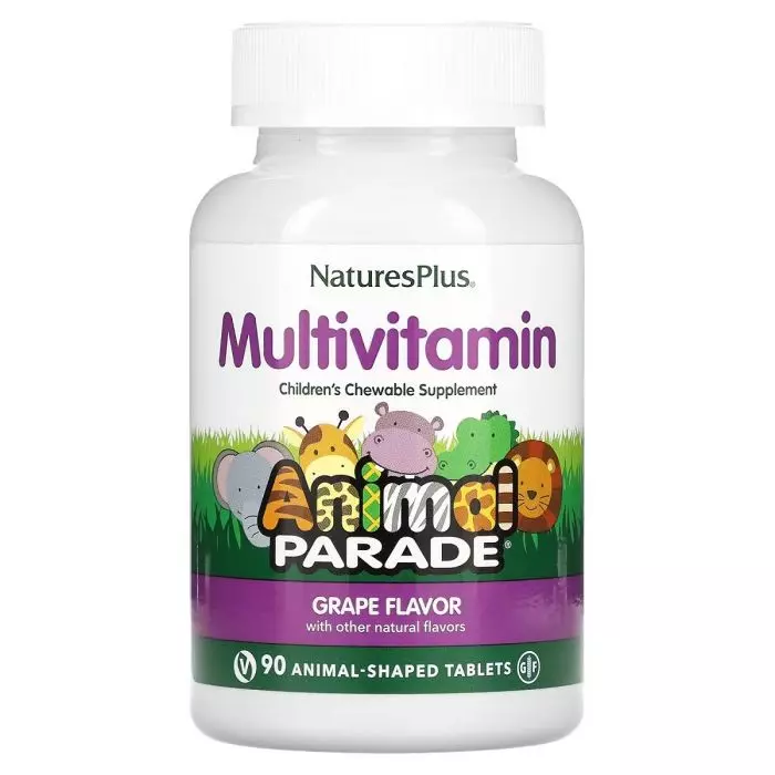 Мультивитамины для детей Animal Parade Natures Plus вкус винограда 90 жевательных таблеток (NTP29984)
