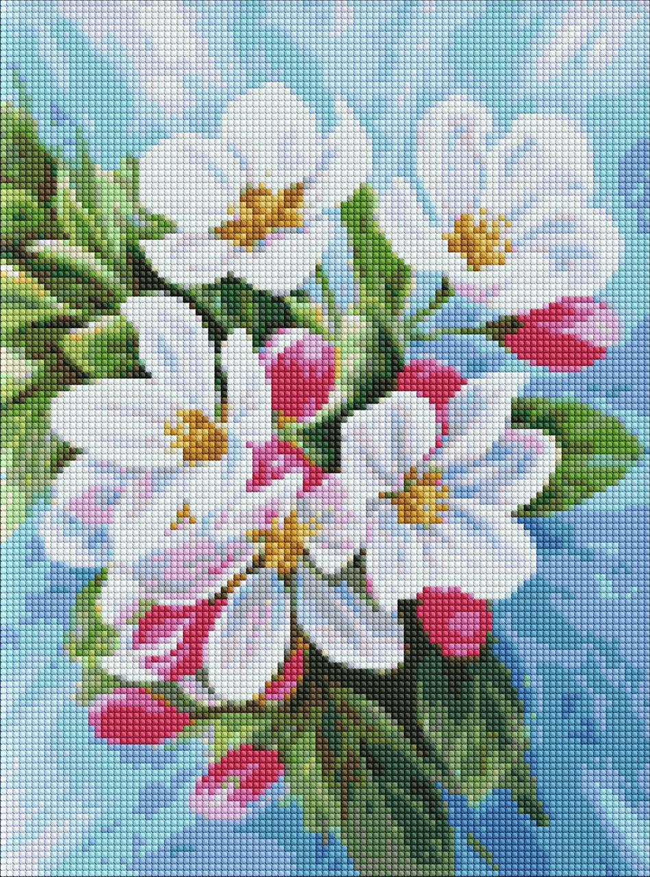 Алмазная мозаика/вышивка Ideyka Цветение яблони 30х40 см (AMO 7555)