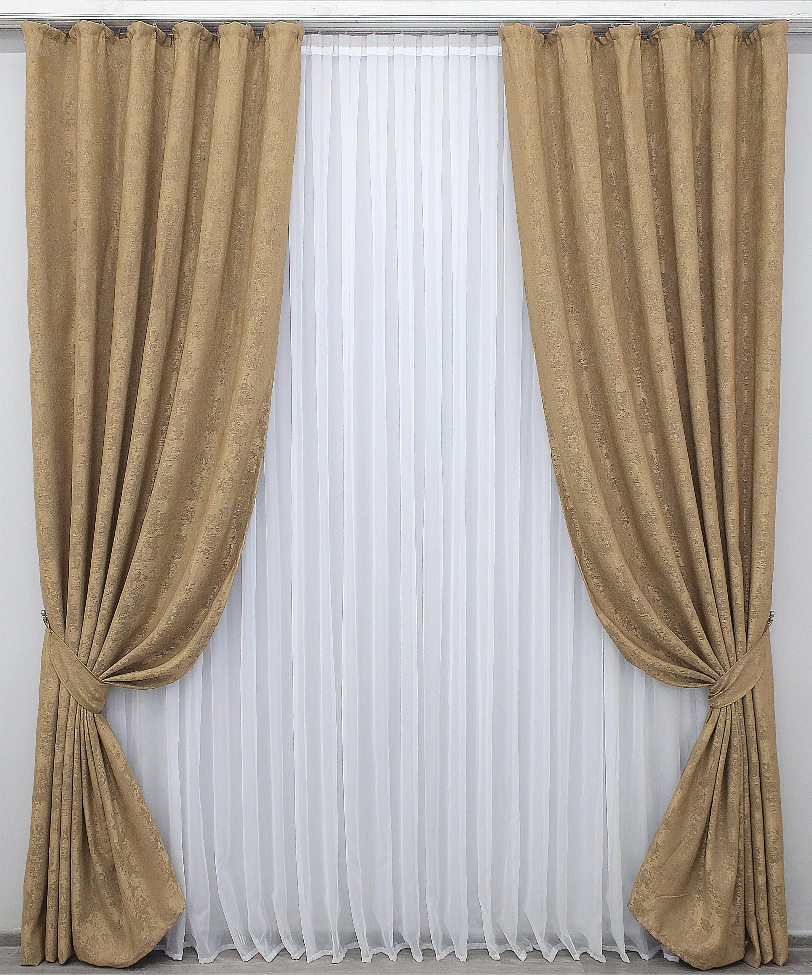 Комплект штор VR-Textil Sultan YL № 1205ш жаккард 150х270 см 2 шт. Медово-золотистый (33-0015)