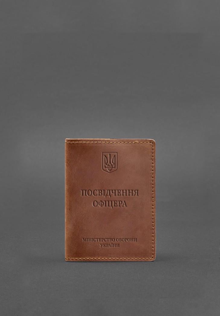 Обкладинка шкіряна для посвідчення офіцера 9.0, Crazy Horse Світло-коричневий (A-027699)