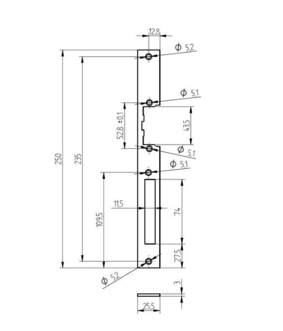 Планка длинная в электрозащелки ELP R-3 (SP2501-C) - фото 2