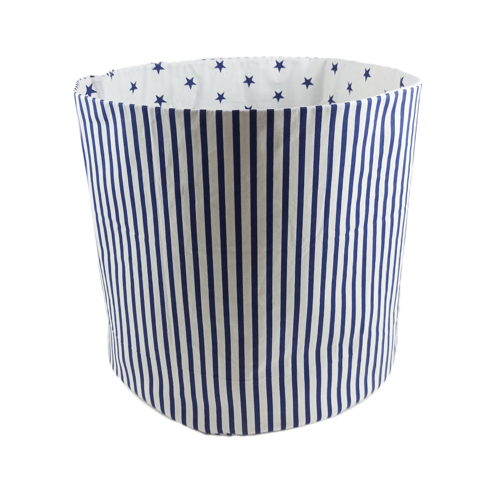 Корзин для игрушек с отворотом полоски синие 45х40 см хлопок (SH-4519-RFRBACO-UA-03(3) - фото 2