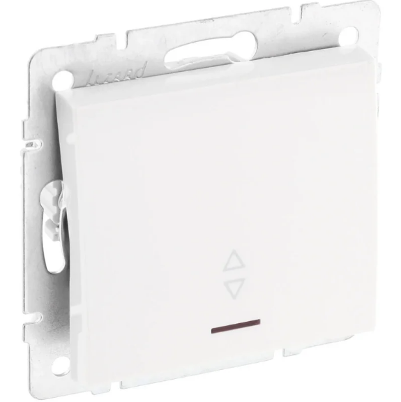 Выключатель одноклавишный Lezard Rain с подсветкой проходной Белый (26522349)