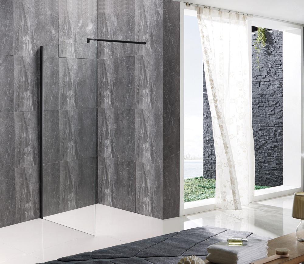 Душевая перегородка MIXXUS Premium FLAT SP02-120x200-TR Walk-In прозрачное стекло 8 мм Black (MI6857) - фото 3