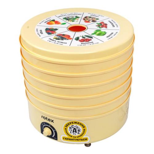 Сушарка для овочів та фруктів Rotex RD620-Y 520 Вт 5 піддонів 35-70°C Слонова кістка (ML-06799)