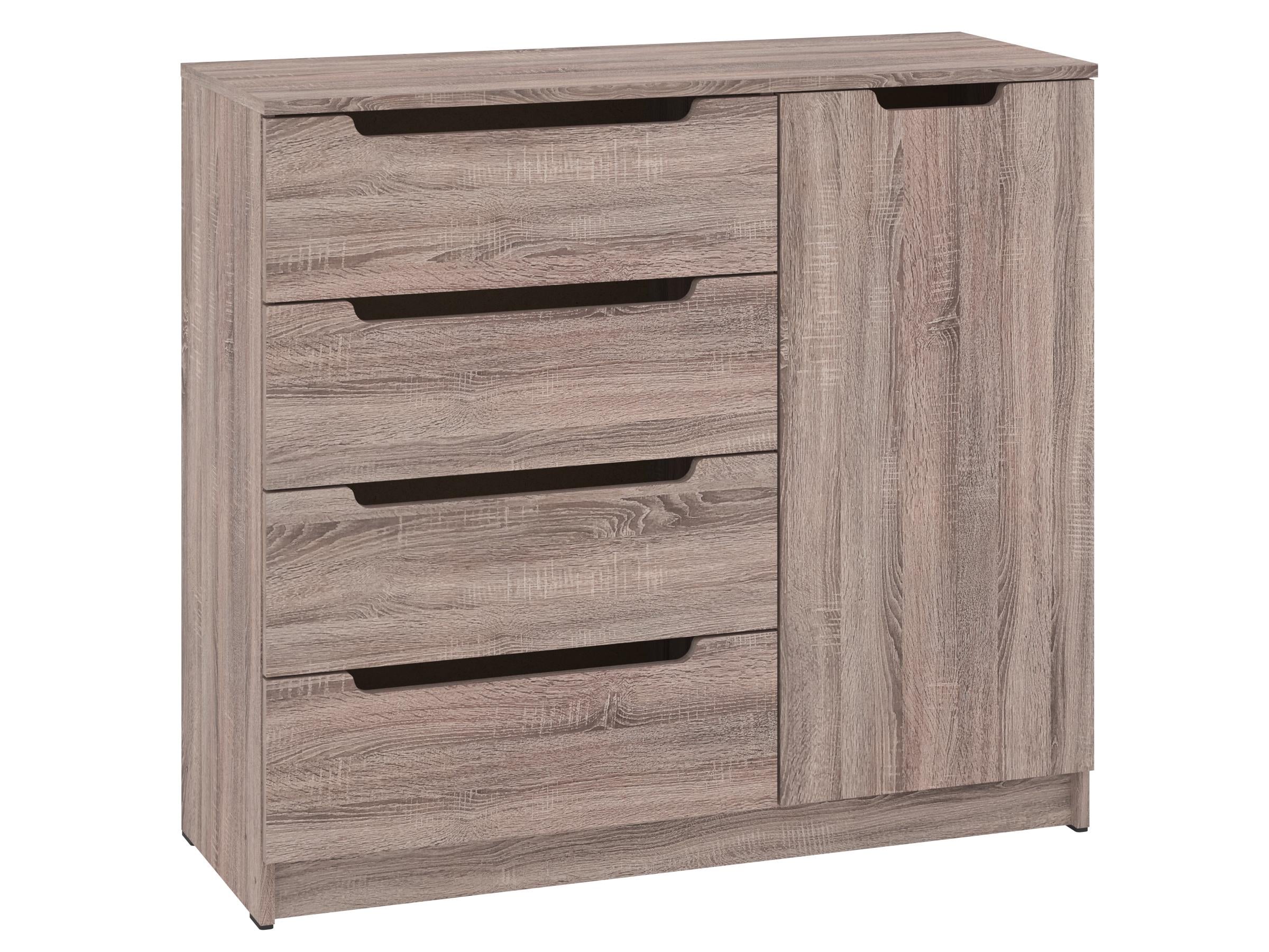 Комод с ящиками PEHOTIN ЭКО К-4+1 ДСП 100х38х90 см Трюфель (PN-100575)