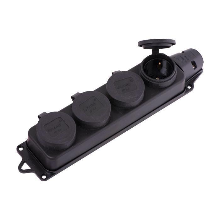 Колодка Lezard 4 гнезда с заземлением Черный (106-0400-0107)