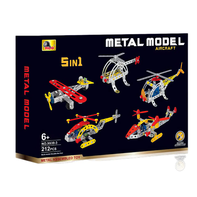 Конструктор металлический детский вертолет X638-3 212 детали (2369438472)