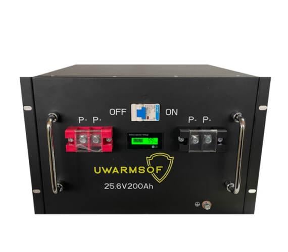 Аккумулятор литий-железо-фосфатный UWarmSof 25,6V 200 Ah BMS + LED с экраном (WBF-24v200A-SL)