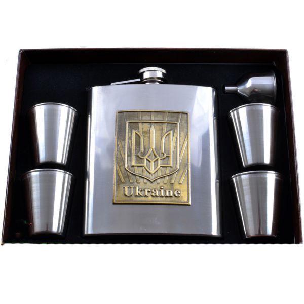 Набор фляга и 4 стопки Golden Country 530 мл Нержавеющая сталь
