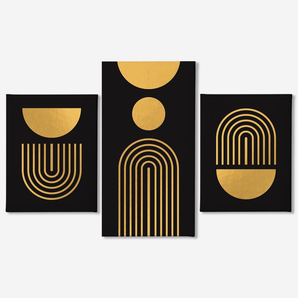 Модульная картина Malevich Store Gold из трех частей 96x60 см (MK322004)