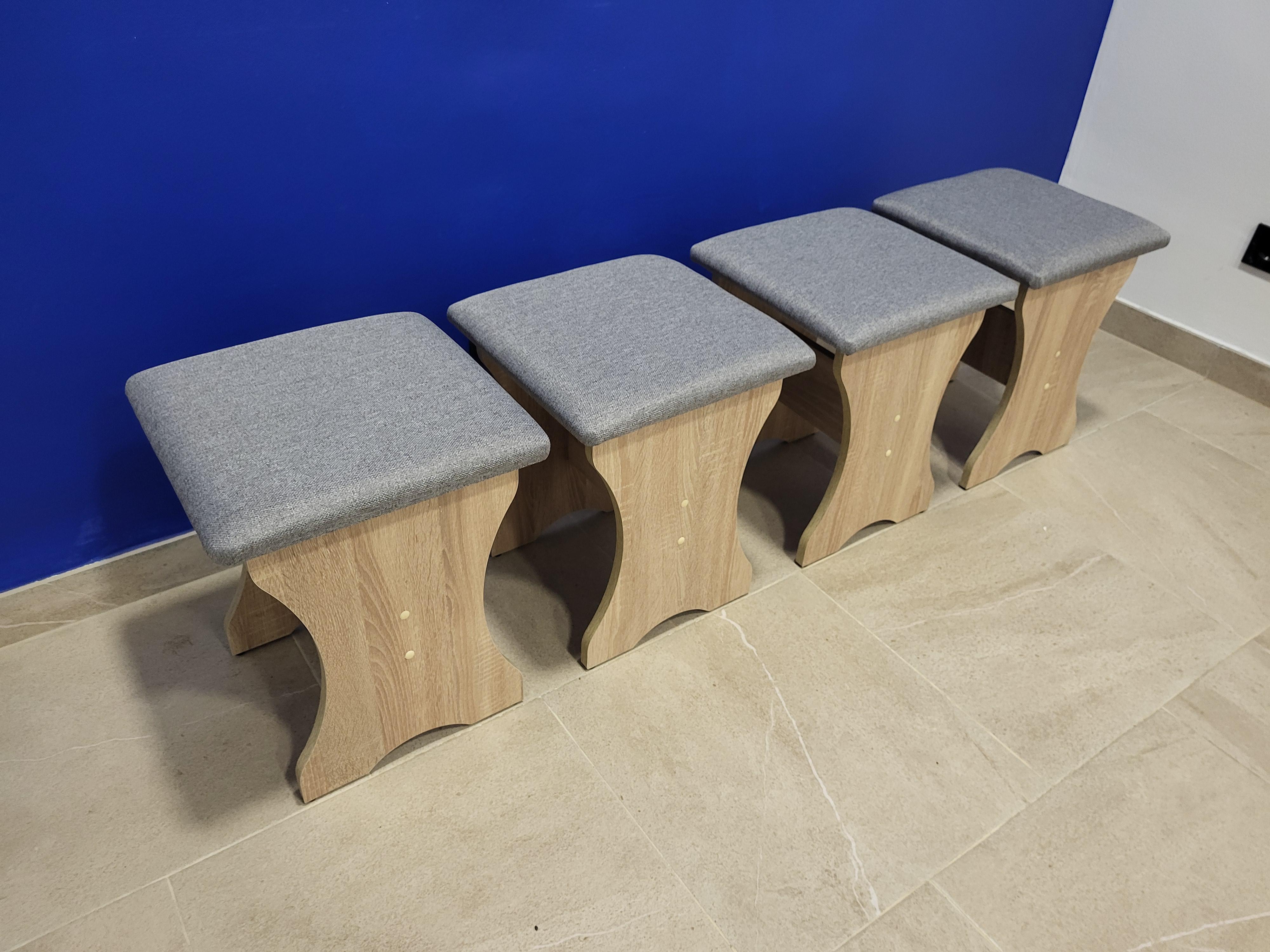 Комплект табуретов Семейный 35х35х44 см 4 шт. Дуб Сонома/Сильвер (TTTT-DS-S)