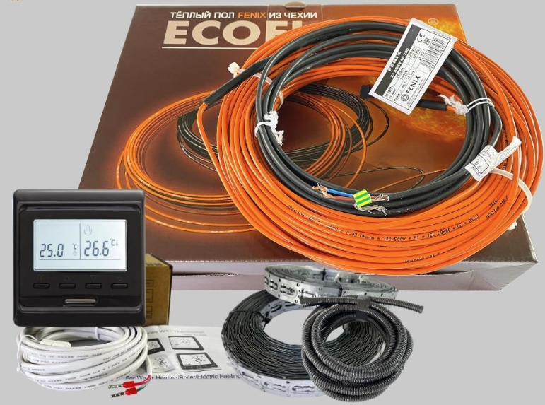 Комплект теплого пола без стяжки Fenix ADSV10 520 Вт 3,0-5,0 м2 с программируемым терморегулятором Черный (51198)