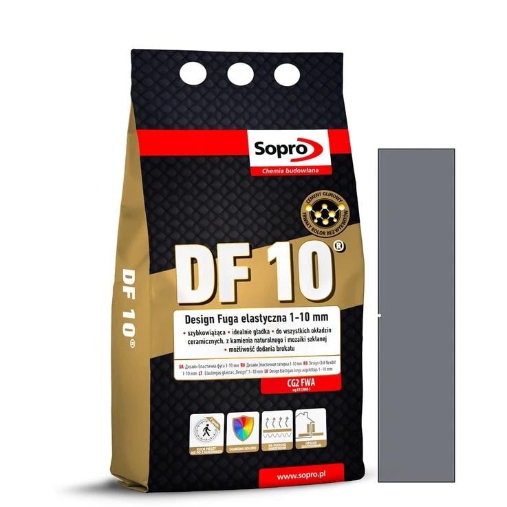 Фуга для швов Sopro DF 10 1054A №14 4 кг Бетонно-серый Фуга для швов Sopro DF 10 1054A №14 4 кг Бетонно-серый