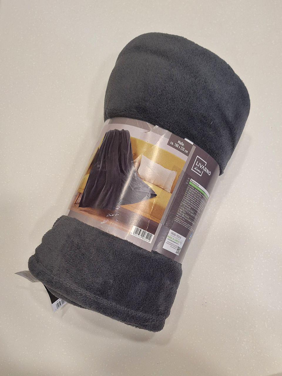 Плед флисовый Livarno Home 180x220 см Серый (1355) - фото 2