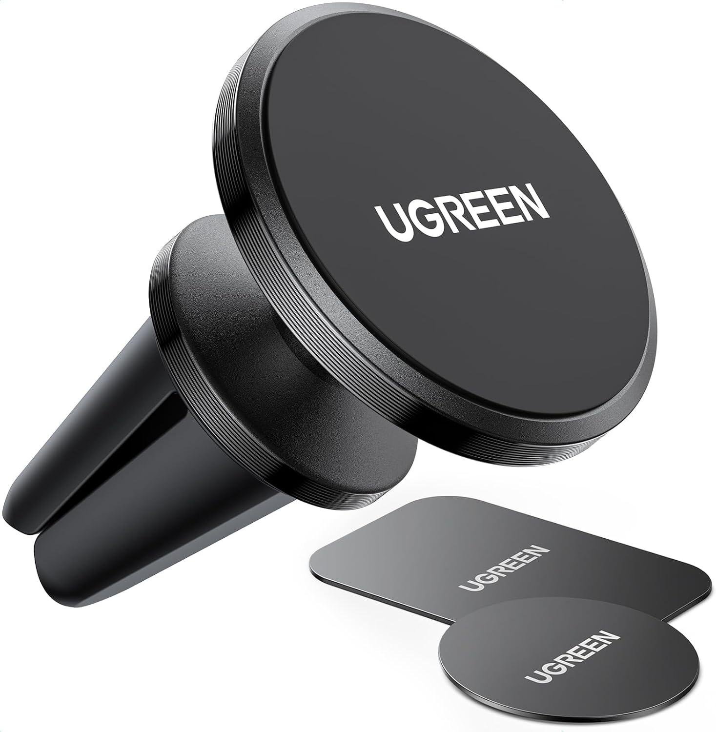Держатель для телефонов в машину UGREEN LP743 Magsafe не блокирующий вентиляционное отверстие усиленный магнитный Black (25425)