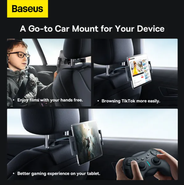 Держатель на подголовник BASEUS JoyRide Pro Backseat Car Mount Black (SUTQ000001) - фото 9