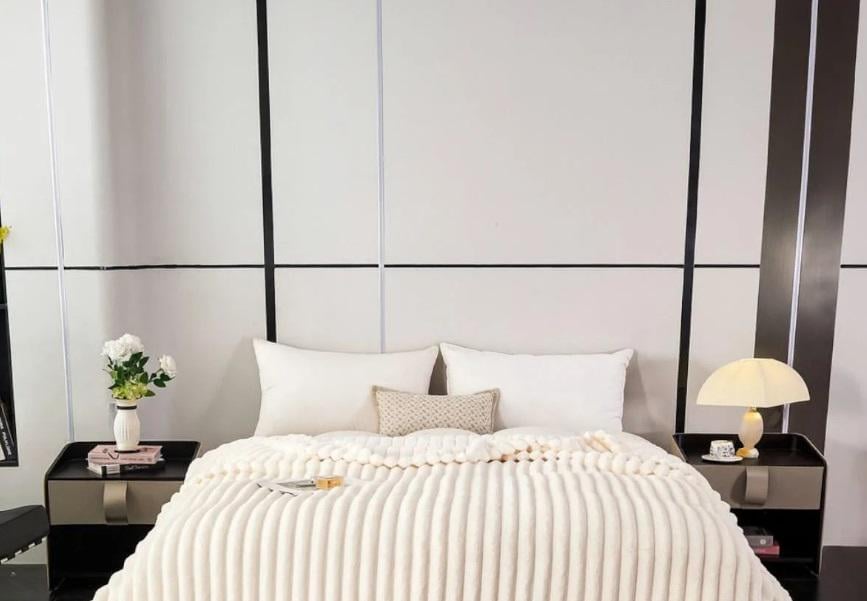 Плед Koloco Королевский шарпей Евро 200х230 см Молочный (42642)